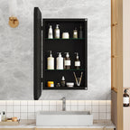 Spiegelkast rechthoekig zwart – 76 cm