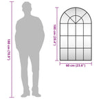 Wandspiegel gebogen zwart – 100 cm