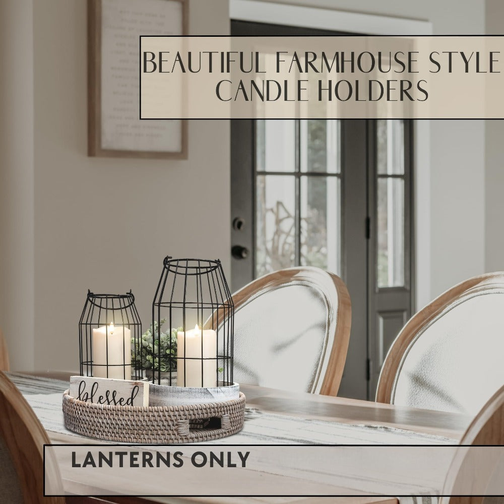 Lantaarn landelijke stijl – set van 2
