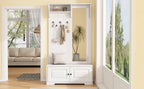Halmeubel met spiegel wit – set