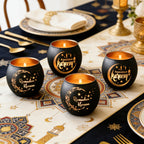 Kandelaar oosterse stijl maan en lantaarn – set van 4