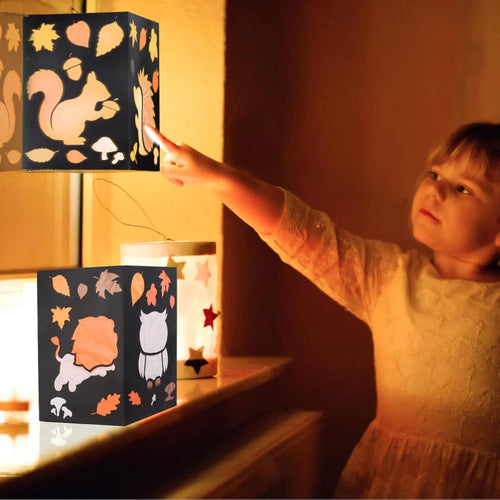 Lantaarn knutselset herfst papier – set van 4
