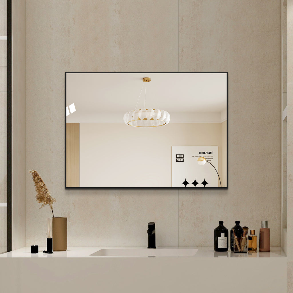 Wandspiegel zwart – 70 cm