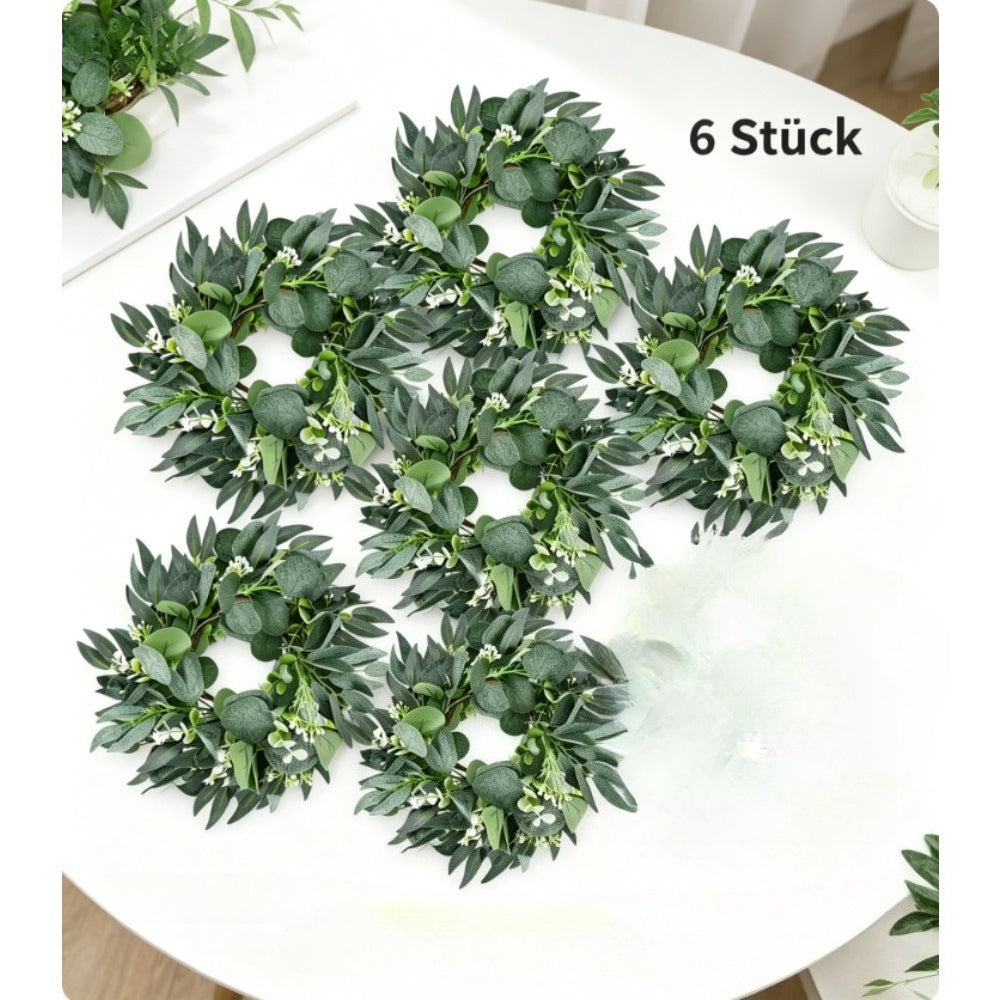 Kandelaar bloemenkrans 25 cm – set van 6