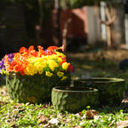 Bloempot keramiek groen – set van 3