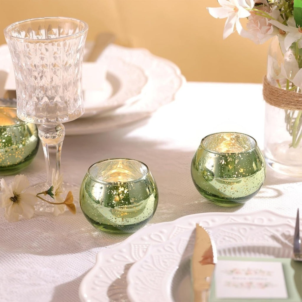 Theelichthouder spiegelglas – set van 24