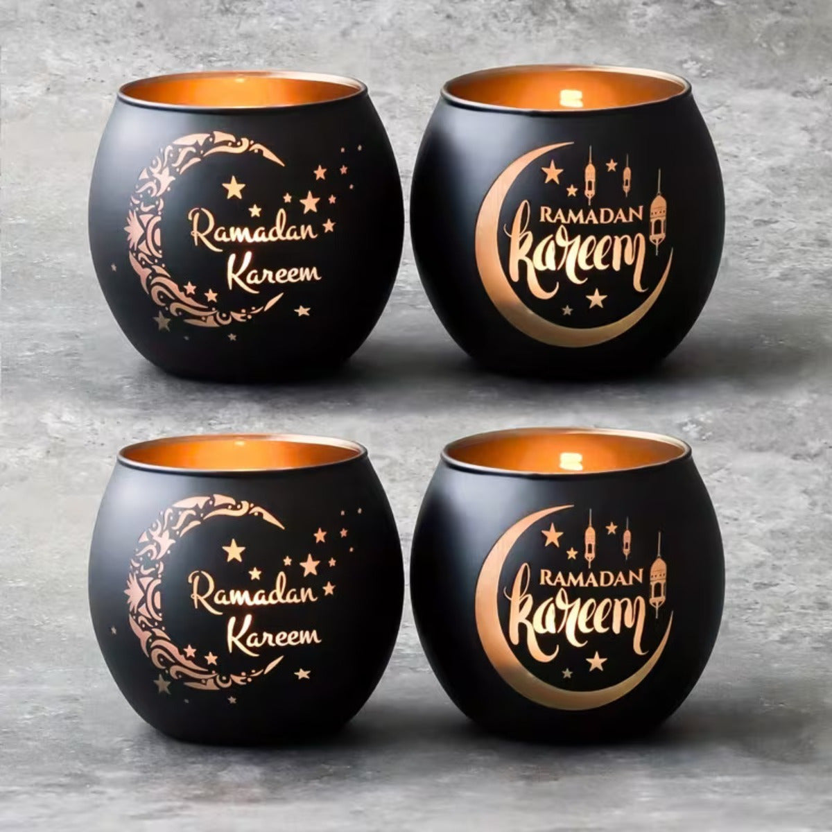 Theelichthouder glas – set van 4
