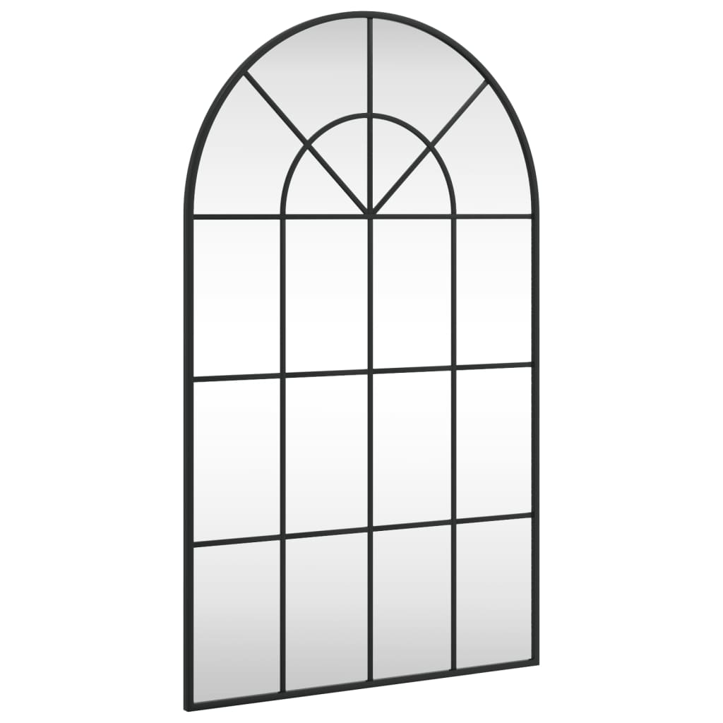 Wandspiegel gebogen zwart – 100 cm