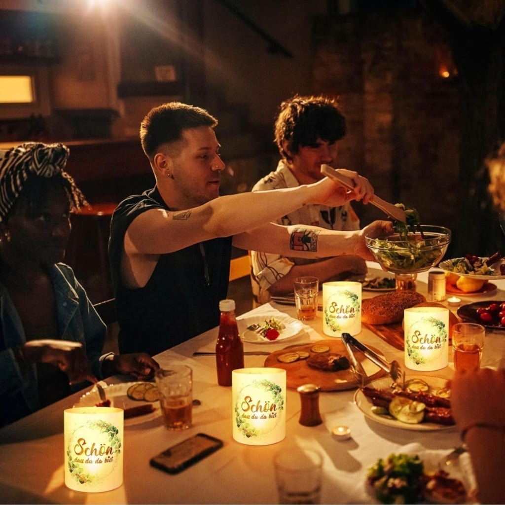Windlicht feesttafel groen eucalyptus – set van 12
