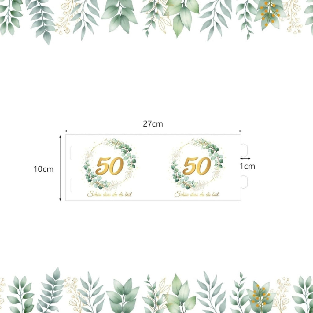 Windlicht gouden bruiloft eucalyptus – set van 12