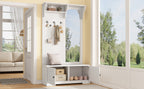 Halmeubel met spiegel wit – set