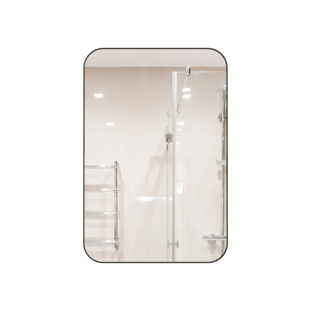 Spiegelkast rechthoekig zwart – 76 cm