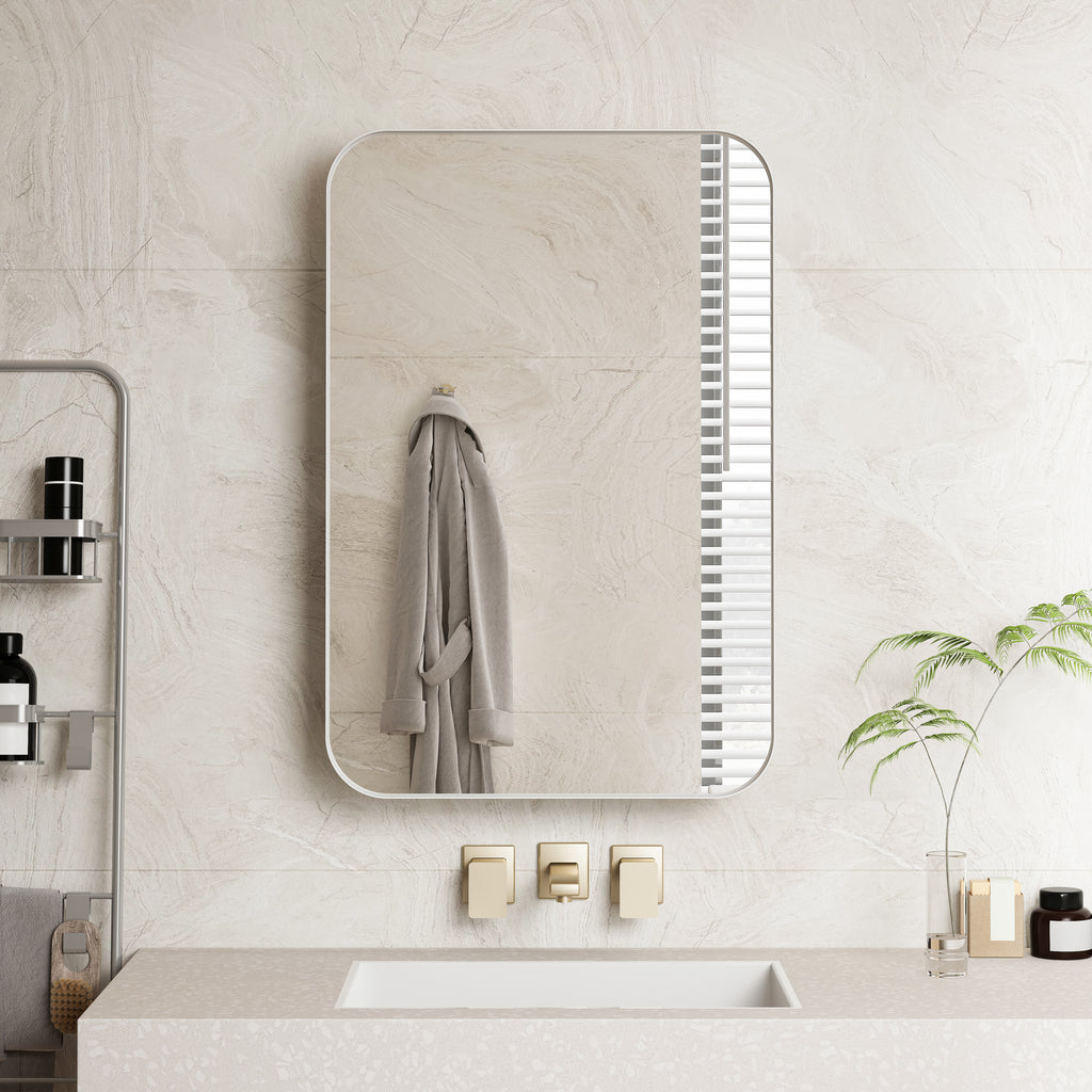 Spiegelkast rechthoekig wit – 76 cm