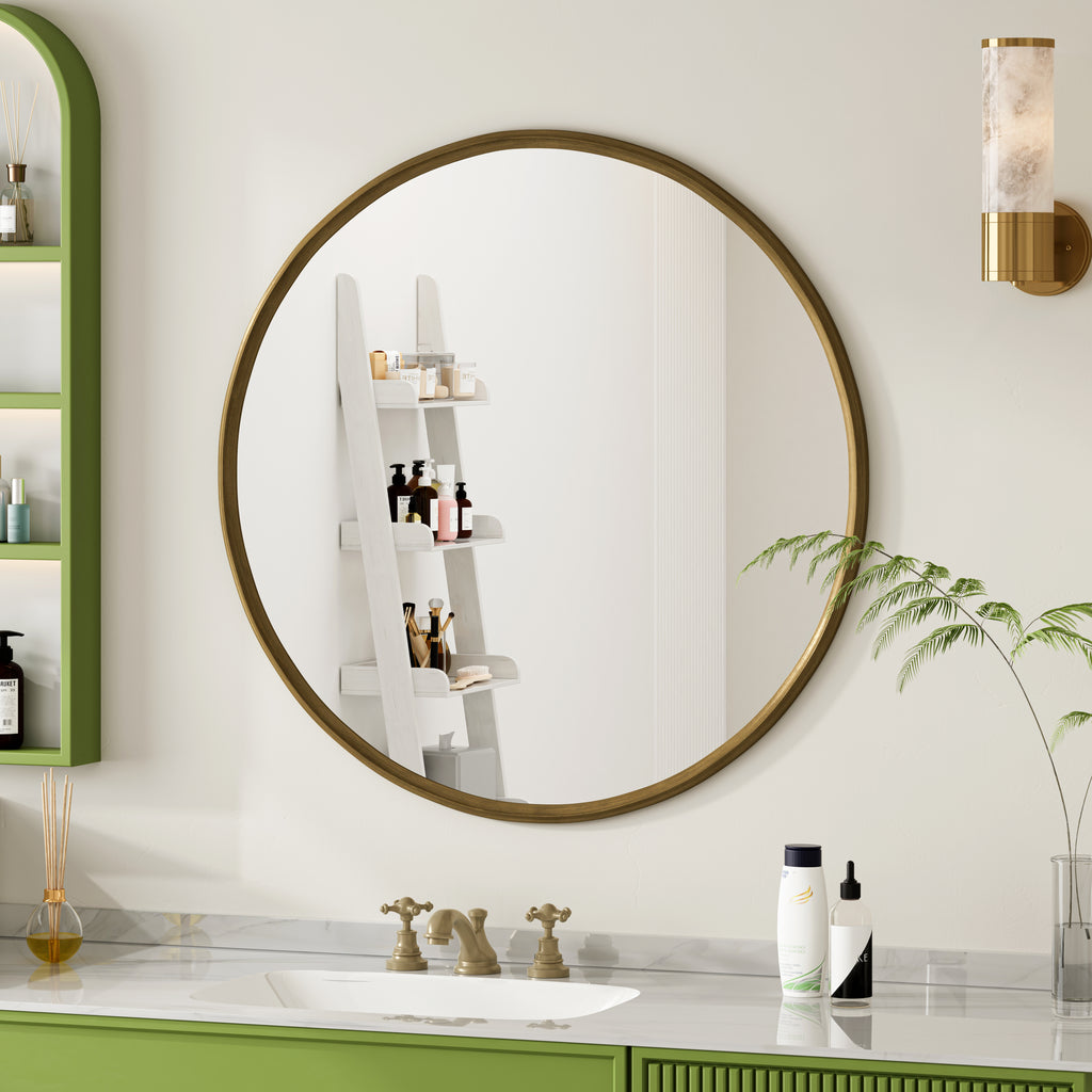 Wandspiegel rond brons – 80 cm
