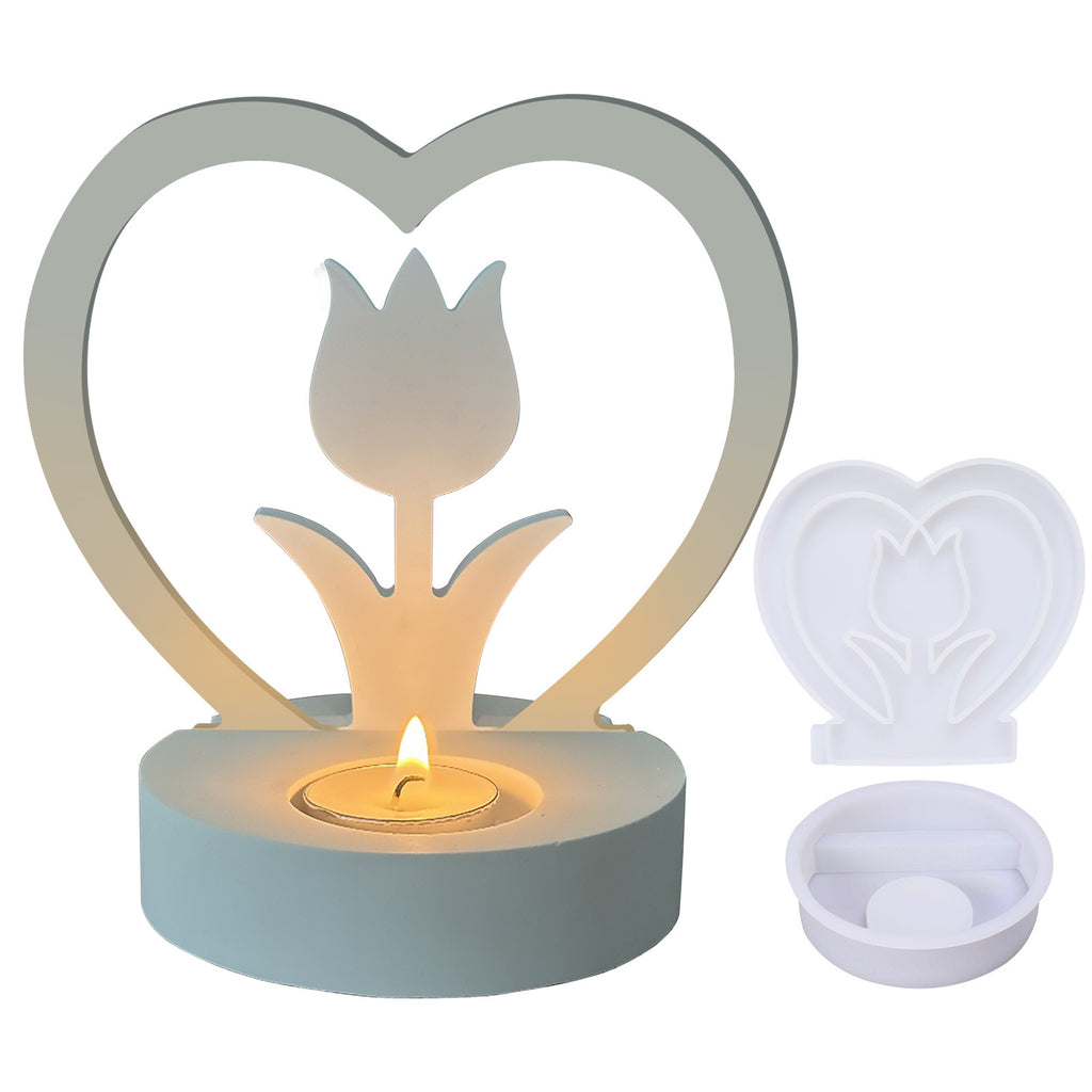 Kandelaar hart tulp – set van 2