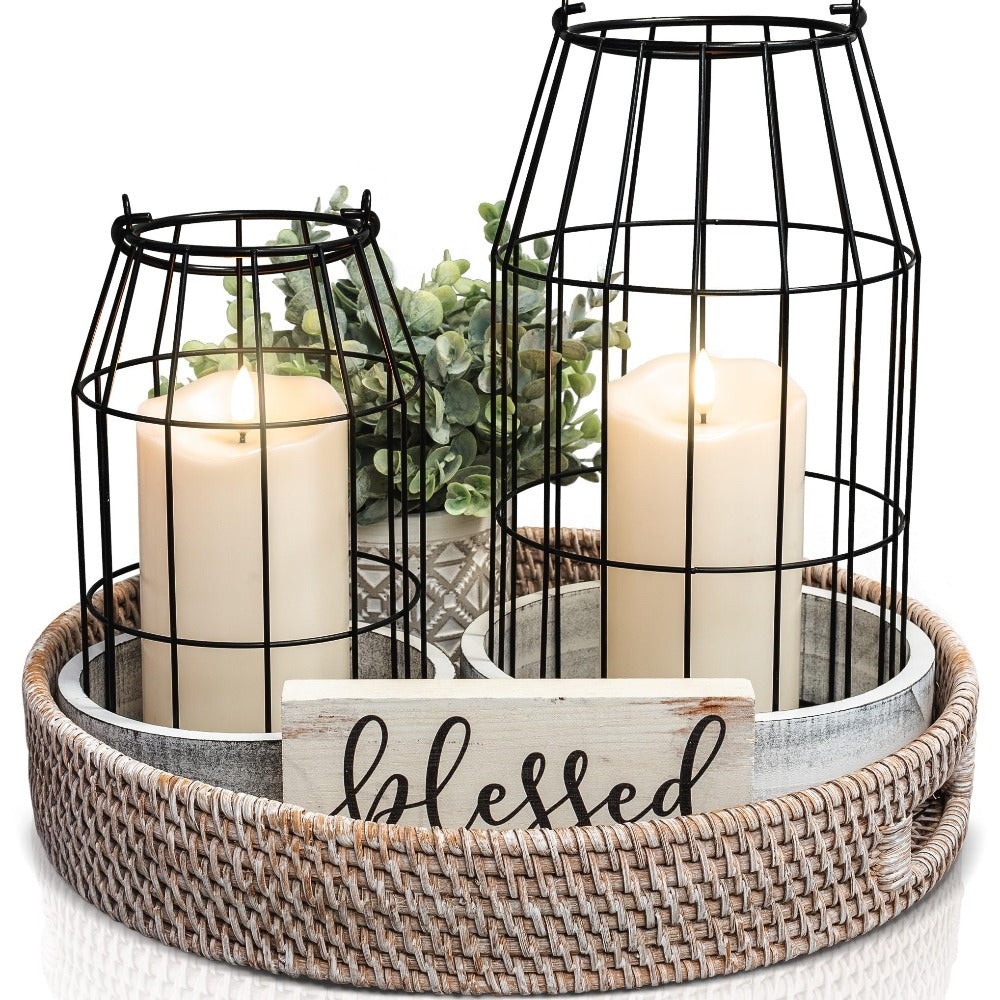 Lantaarn landelijke stijl – set van 2