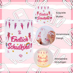 Windlicht schoolstart roze – set van 12