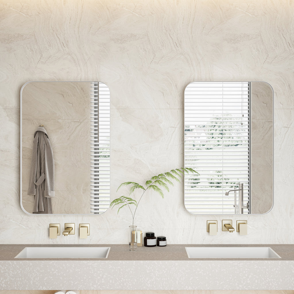 Spiegelkast rechthoekig wit – 76 cm