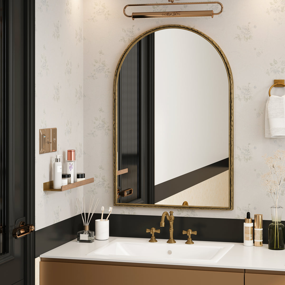 Boogspiegel goud – 91 cm