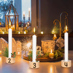 Kaarsenstandaard hout met bloeminzet – set van 4