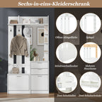 Garderobekast met spiegel wit – set