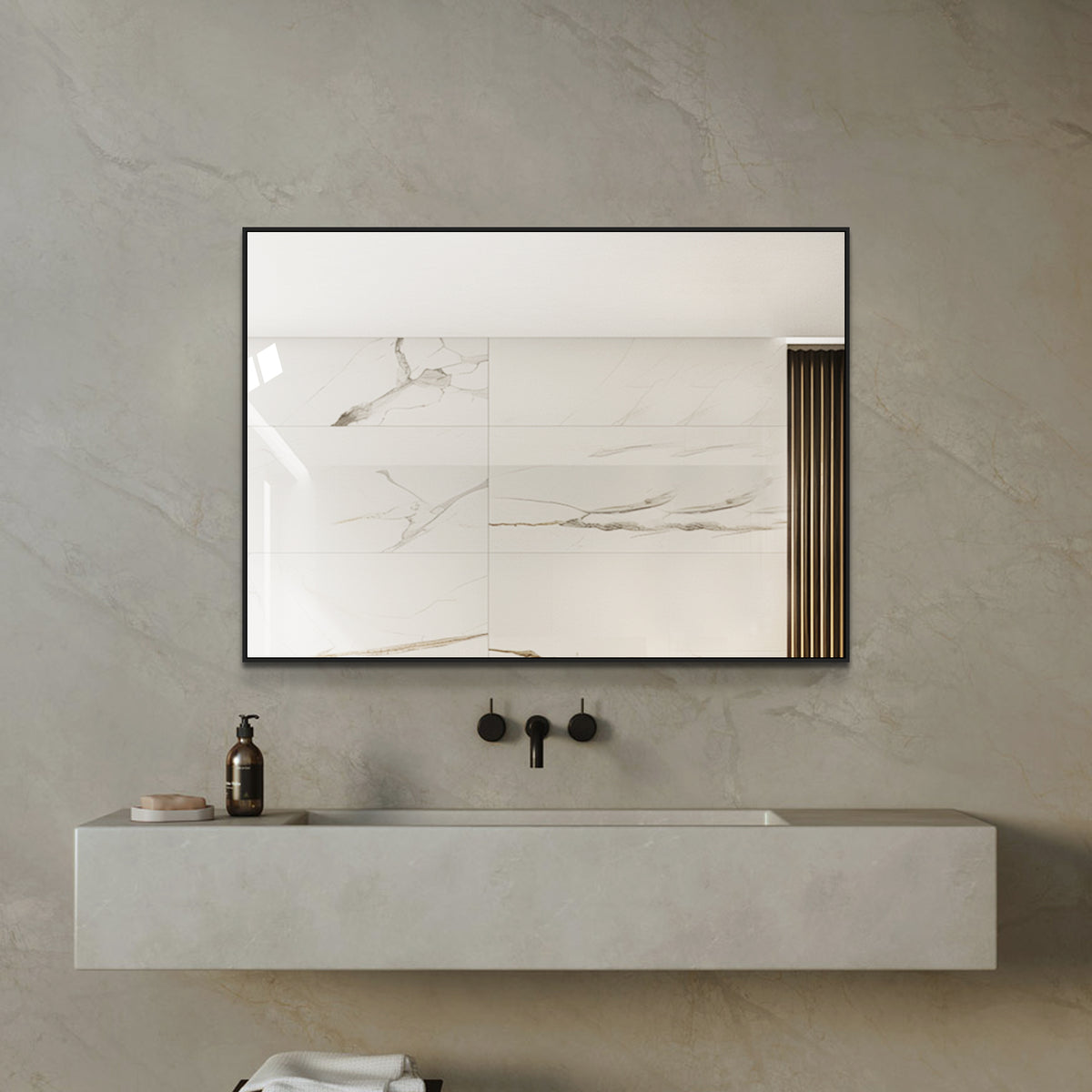 Wandspiegel zwart – 70 cm