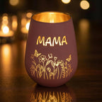 Kandelaar 'Mama' glas roze – 15 cm
