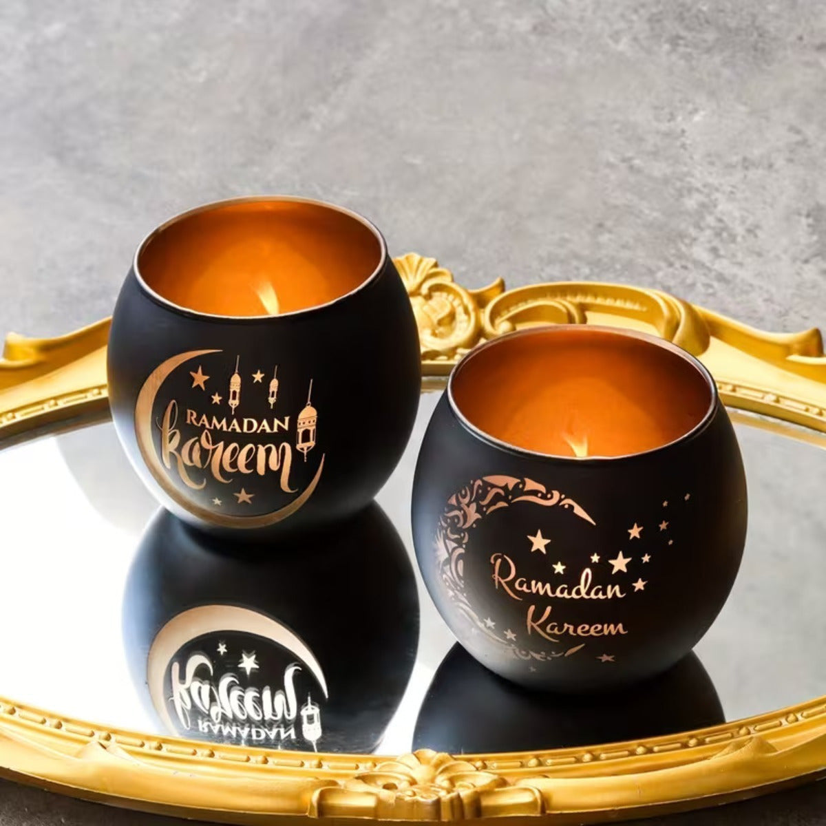 Theelichthouder glas – set van 4