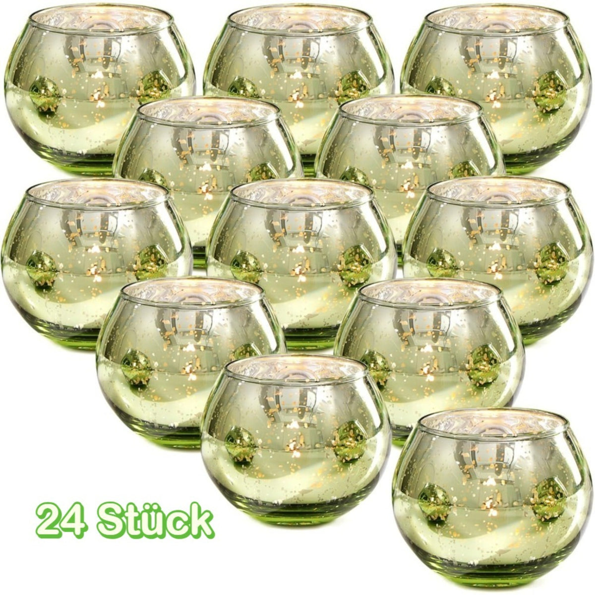 Theelichthouder spiegelglas – set van 24