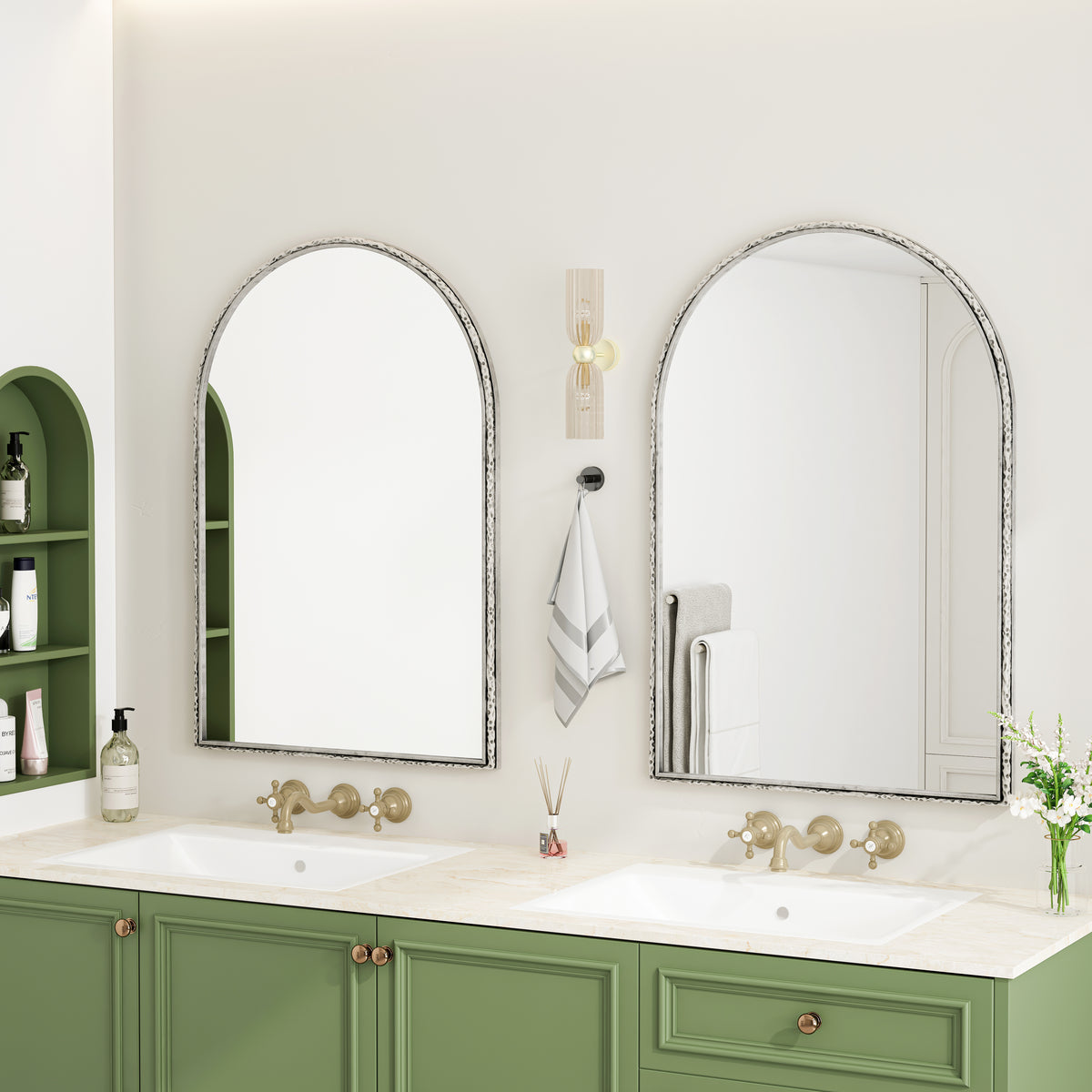 Boogspiegel zilver – 91 cm