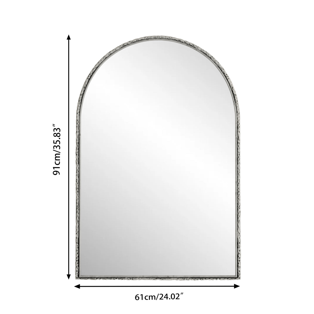 Boogspiegel zilver – 91 cm