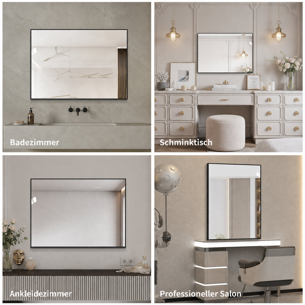 Wandspiegel zwart – 70 cm