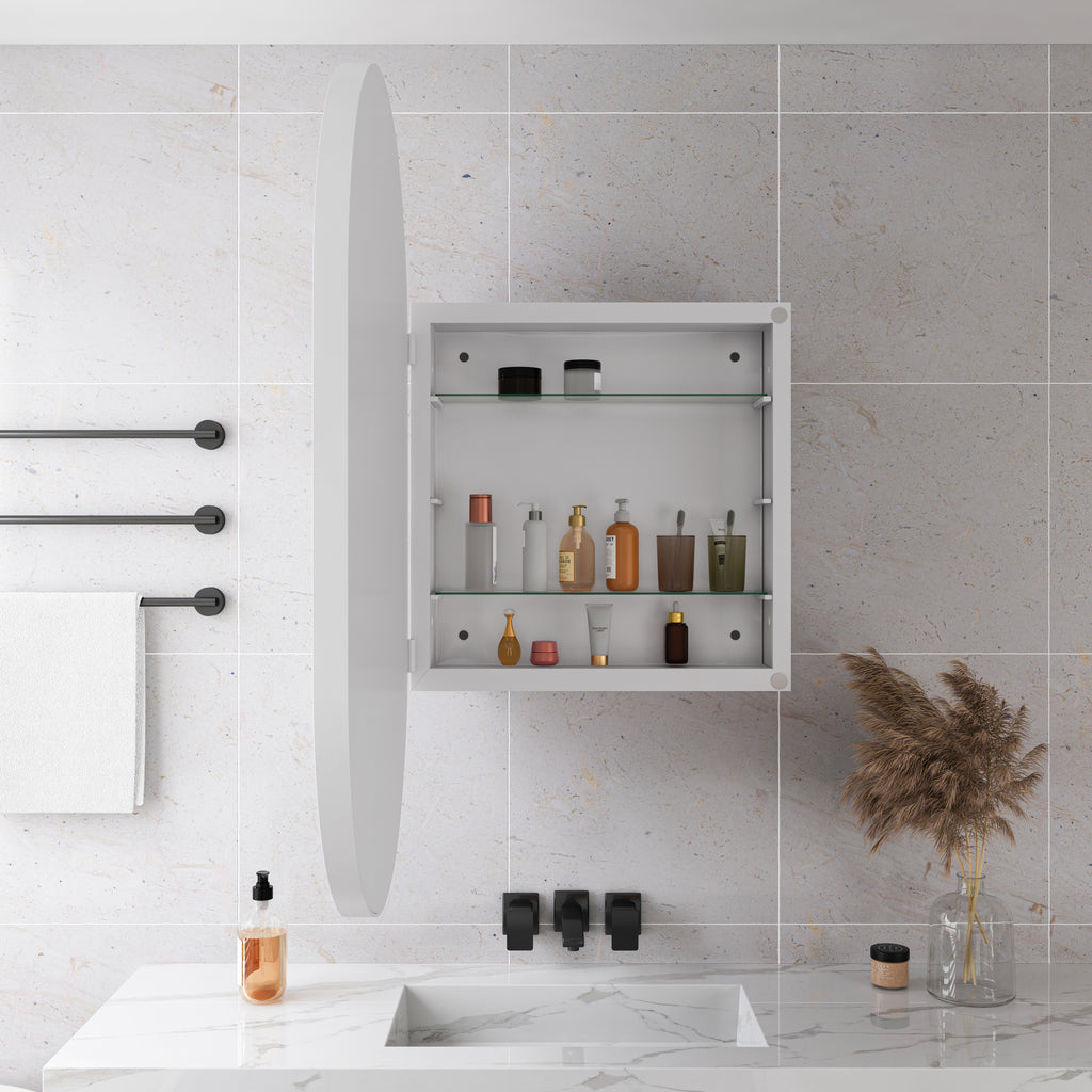 Spiegelkast ovaal wit – 85 cm