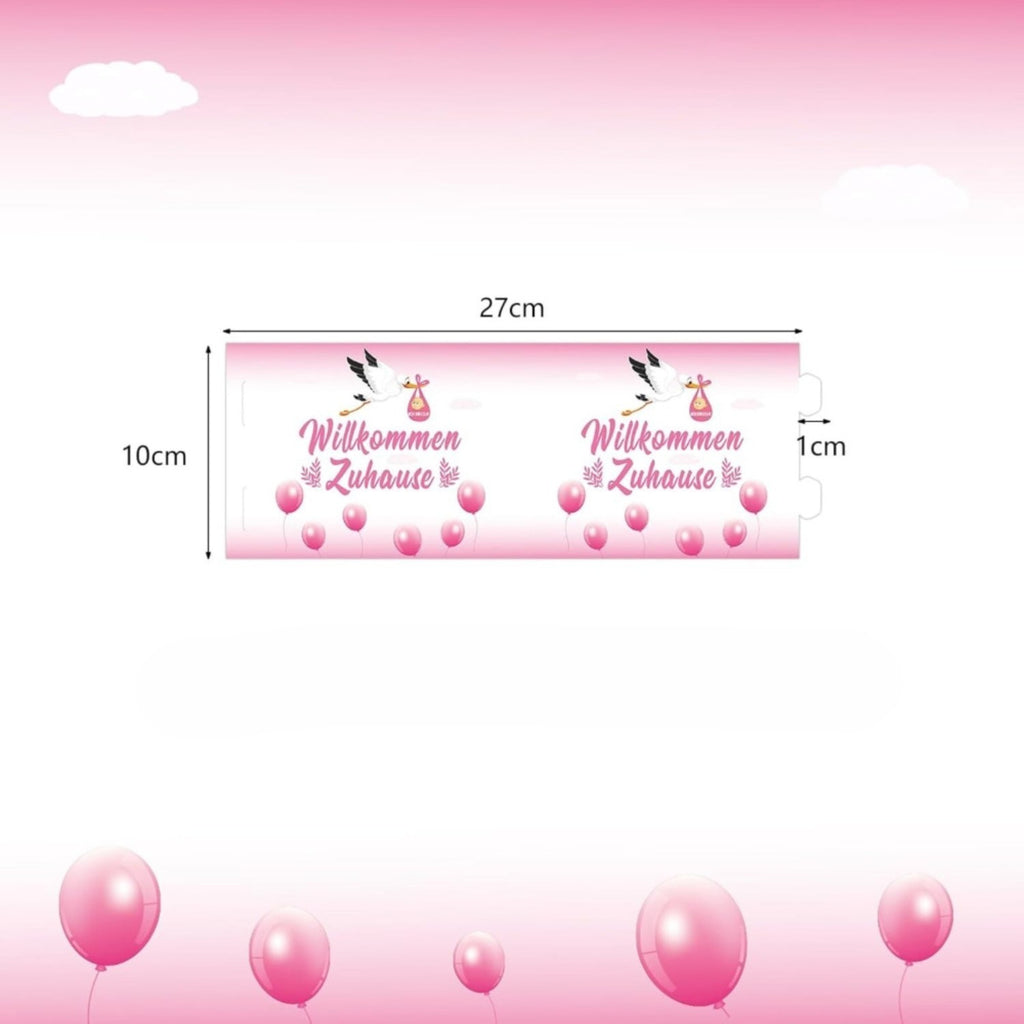Windlicht 'Welcome Home' roze – set van 12