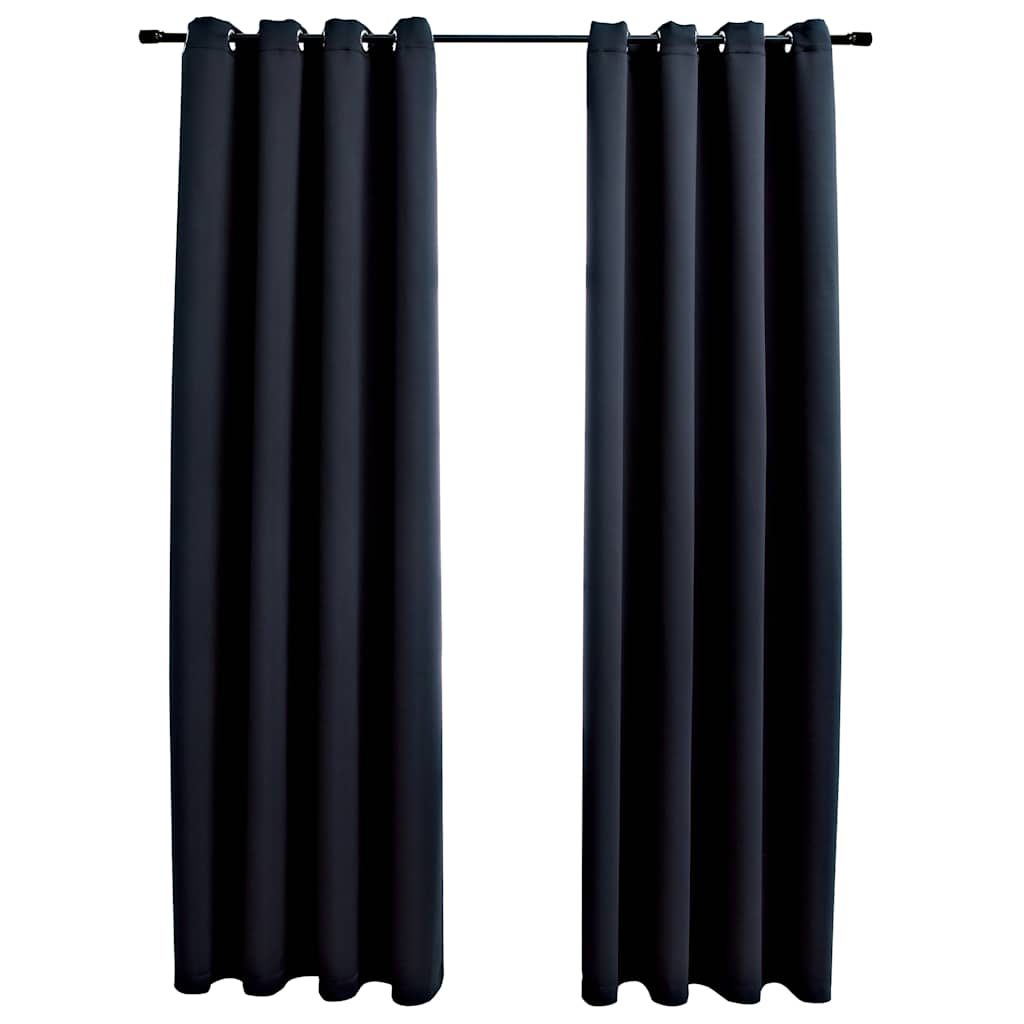Verduisterende gordijnen polyester met ringen – set van 2