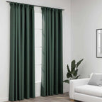 Verduisterende gordijnen groen linnenlook – 140x245 cm