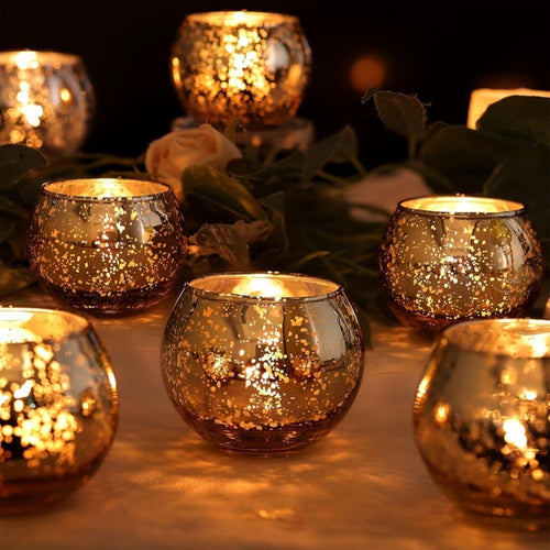 Theelichthouder spiegelglas – set van 24