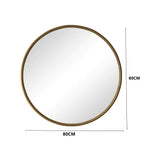Wandspiegel rond brons – 80 cm