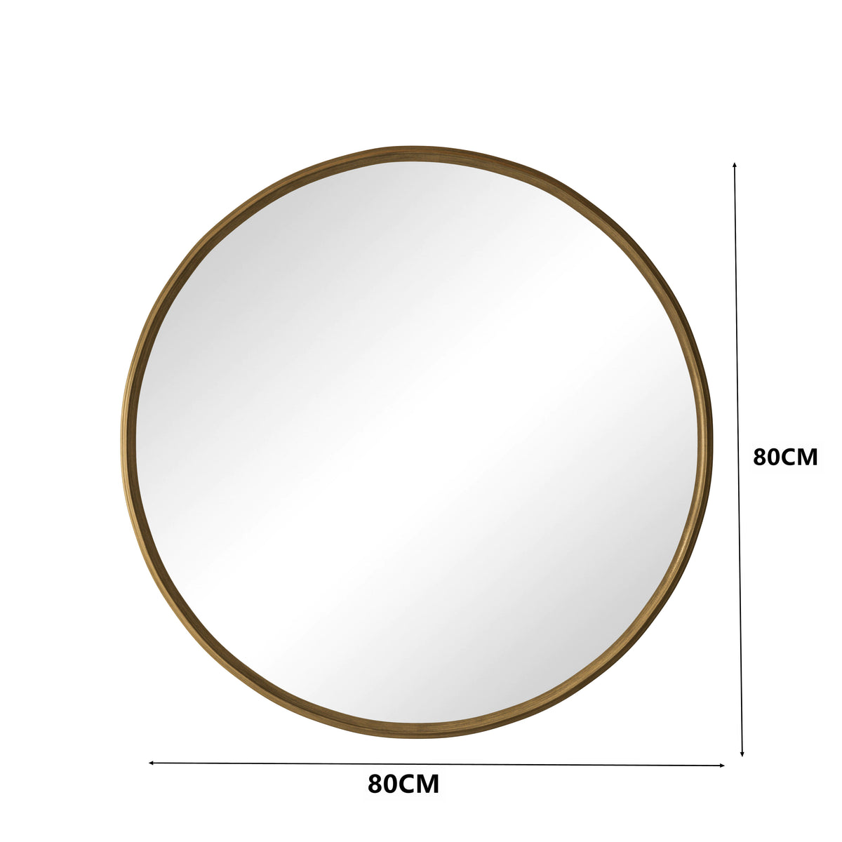 Wandspiegel rond brons – 80 cm