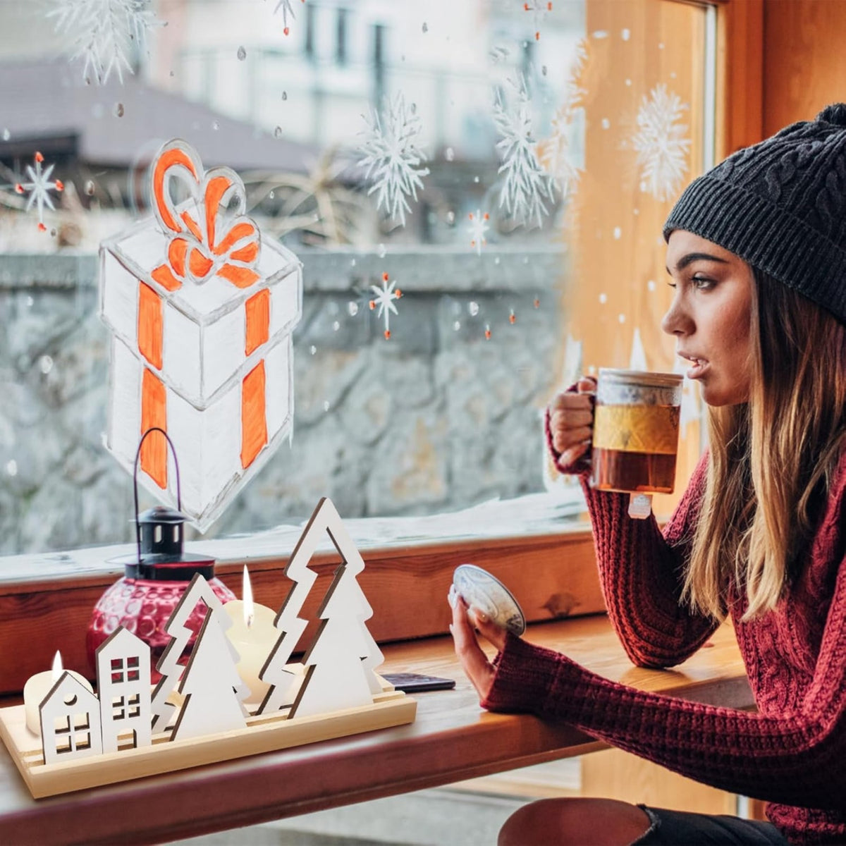 Adventskrans theelichthouder voor 4 waxinelichtjes