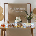Windlicht 'Welcome Home' blauw – set van 12