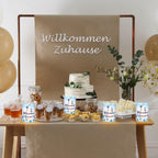 Windlicht 'Welcome Home' blauw – set van 12