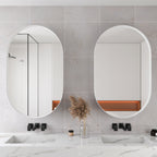 Spiegelkast ovaal wit – 85 cm