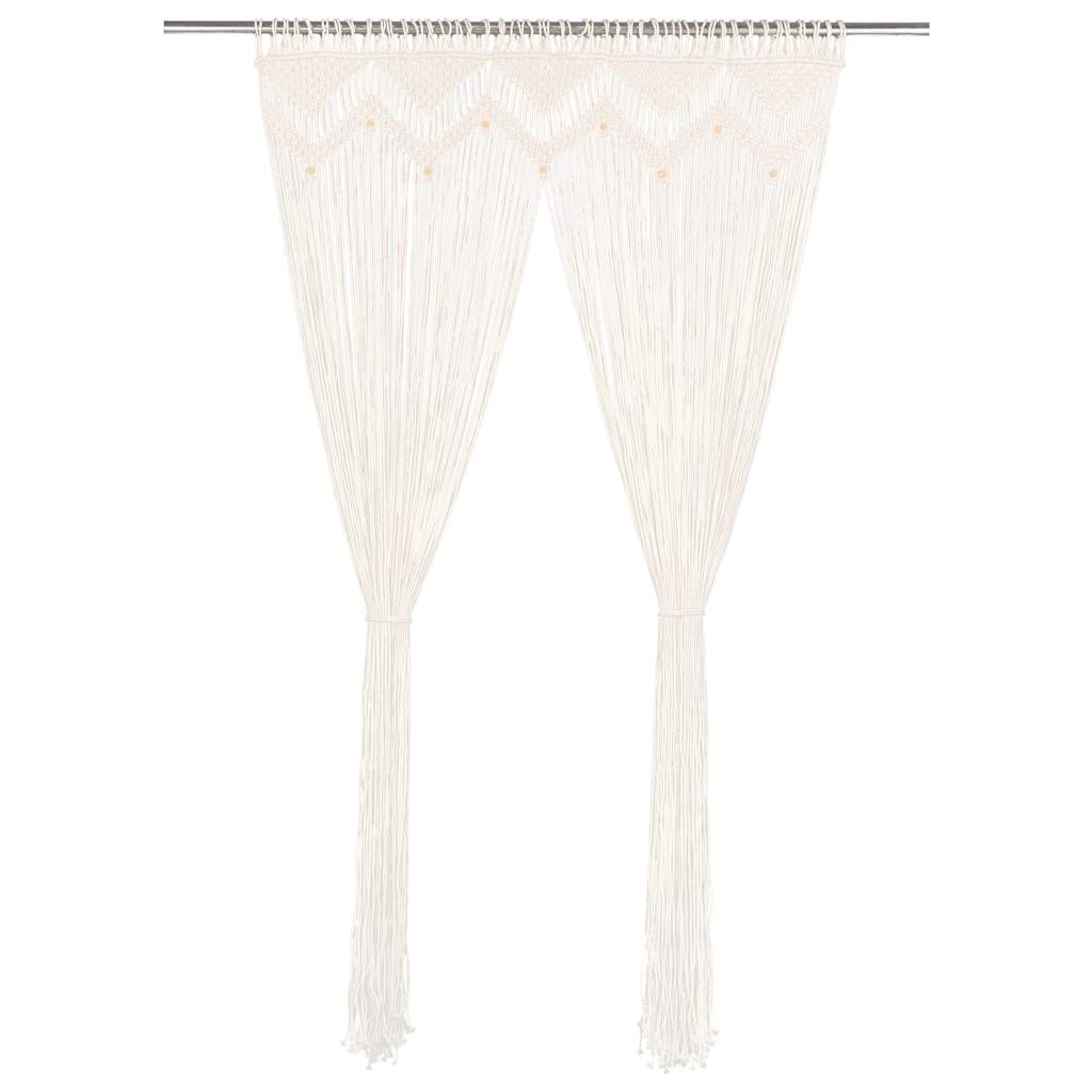 Macramé gordijn crème katoen – 140x240 cm