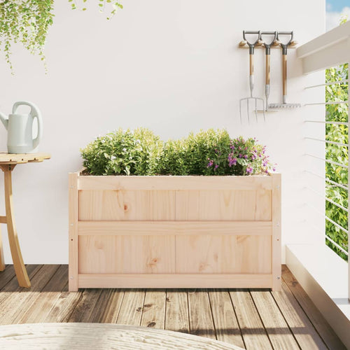 Plantenbak grenenhout wit – 90x50x50 cm