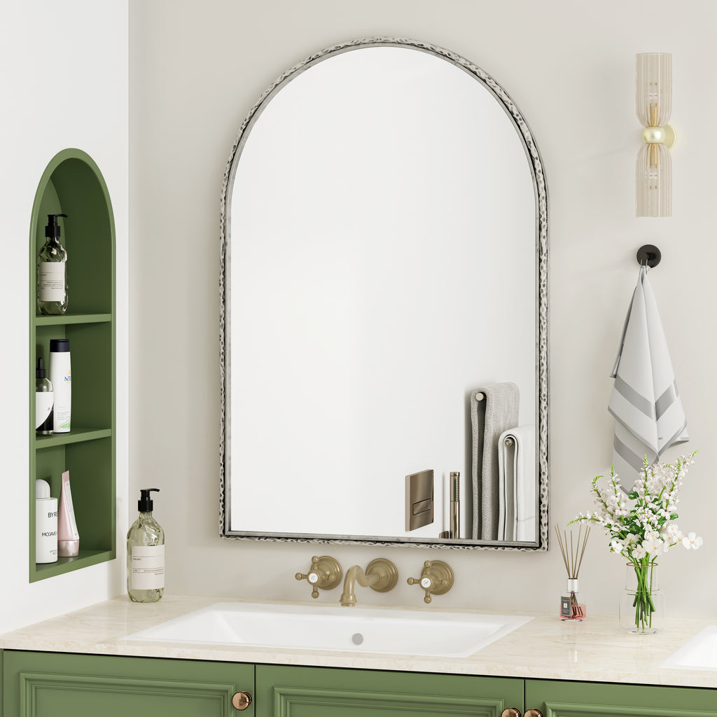 Boogspiegel zilver – 91 cm