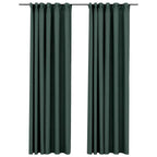 Verduisterende gordijnen groen linnenlook – 140x245 cm