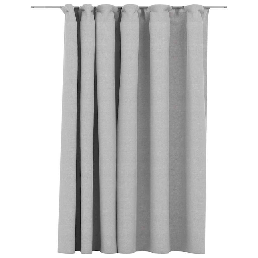 Verduisterend gordijn linnenlook met haken – 290x245 cm