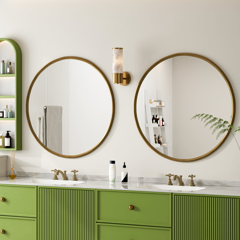 Wandspiegel rond brons – 80 cm