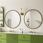 Wandspiegel rond brons – 80 cm